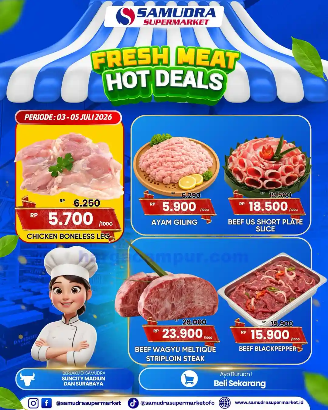 Promo Samudra Supermarket Weekend 10 - 12 Juli 2026 9 Promo Samudra Supermarket Weekend 3 - 5 Juli 2026.