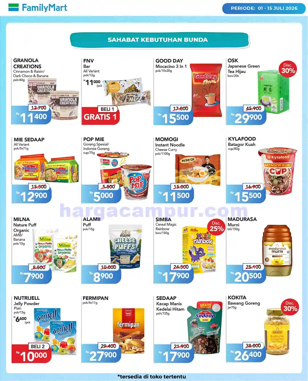 Katalog Promo JSM FamilyMart Terbaru 20 - 26 Juli 2026 8 Katalog Promo FamilyMart Terbaru 1 15 Juli 2026 5