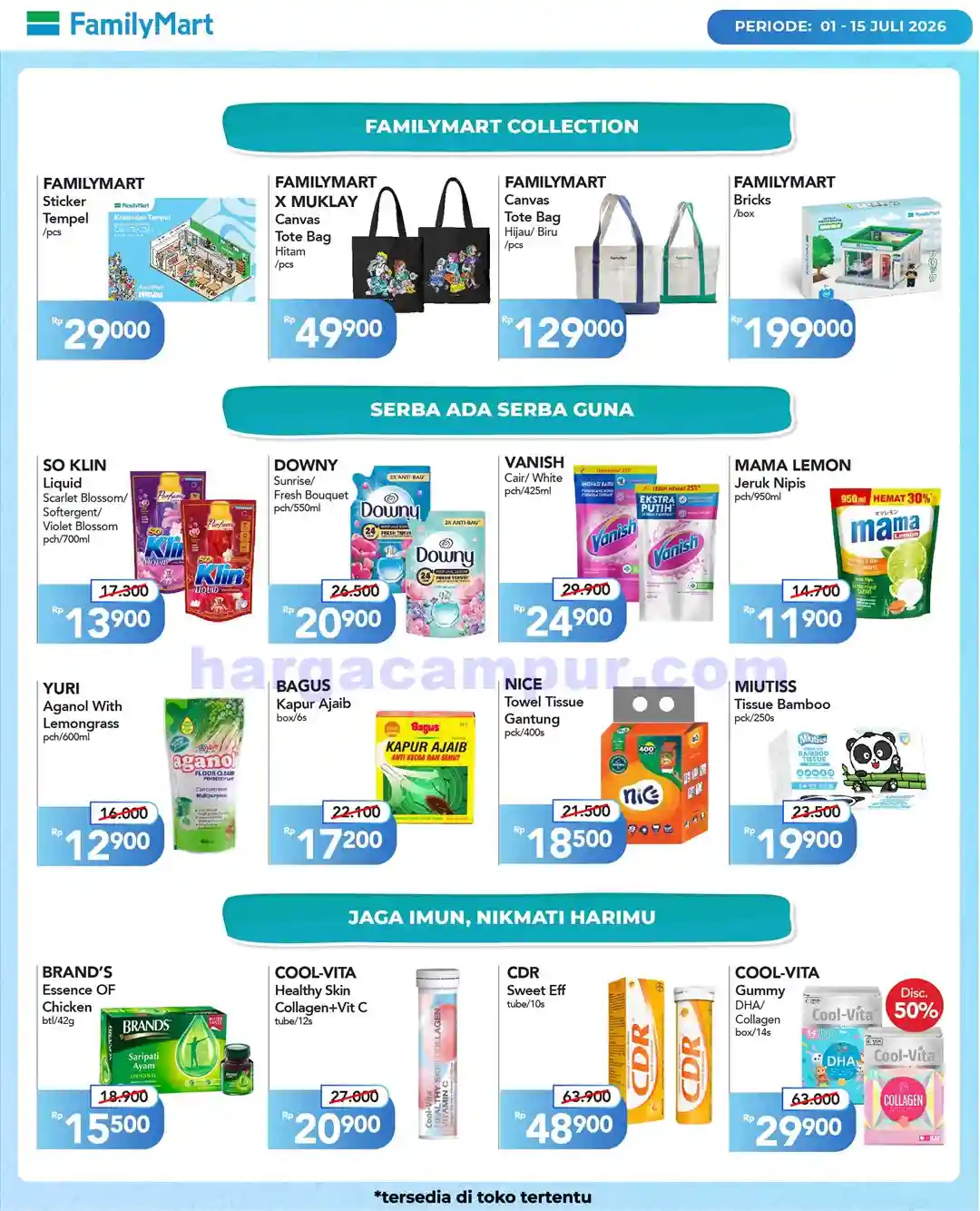 Katalog Promo JSM FamilyMart Terbaru 20 - 26 Juli 2026 11 Katalog Promo FamilyMart Terbaru 1 - 15 Juli 2026.