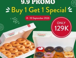 Promo Krispy Kreme Spesial 9.9 Beli 1 Gratis 1 Hanya 129 Ribu