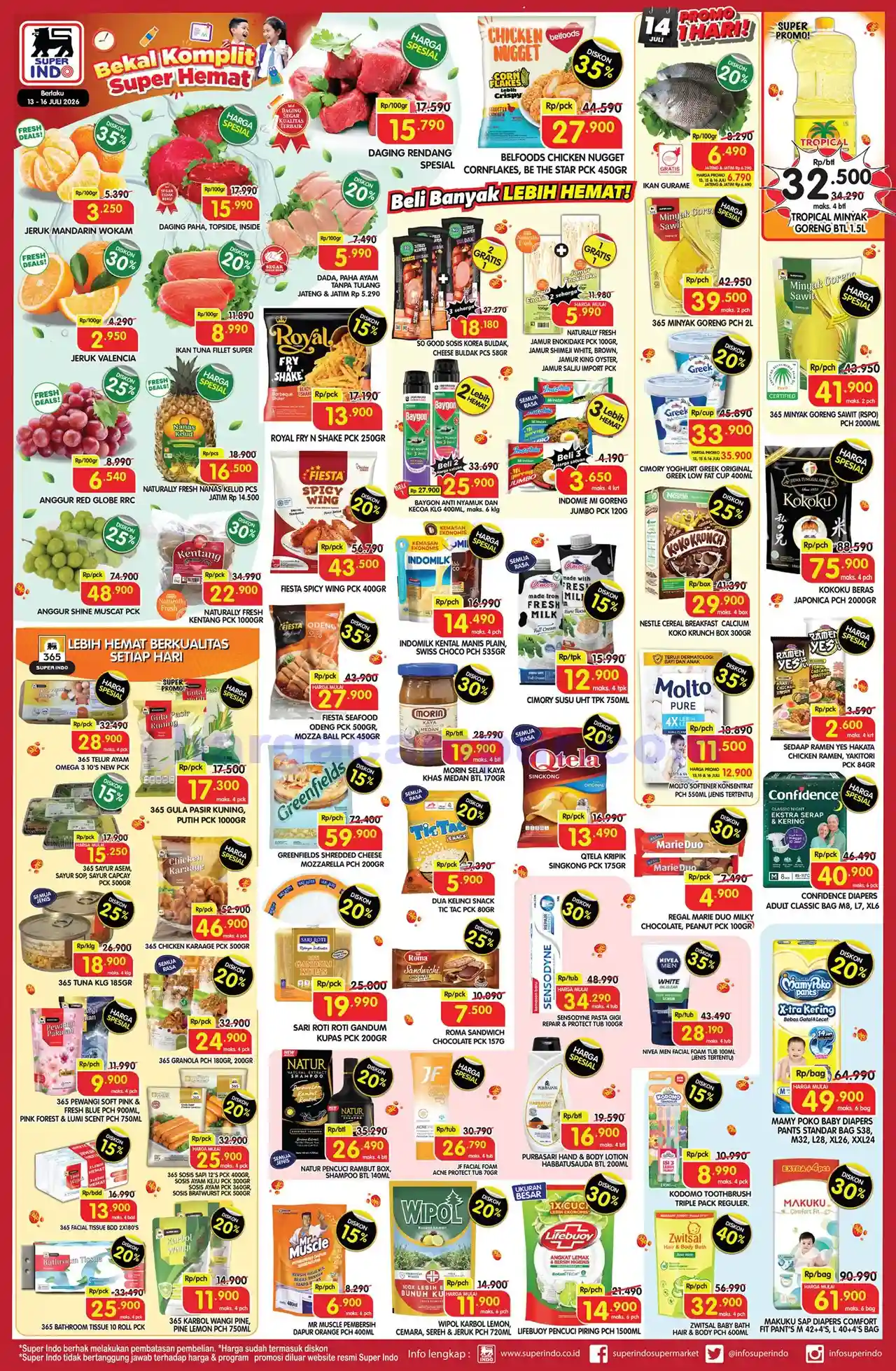 Katalog Promo JSM Superindo Weekday Terbaru 13 - 19 Juli 2026.