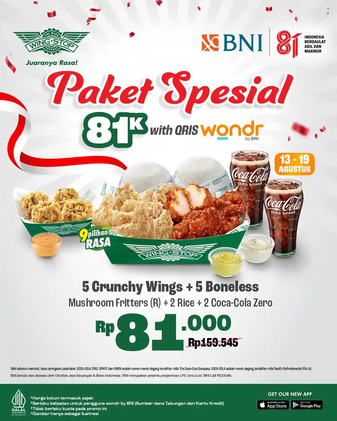 Promo Wingstop Paket Spesial HUT RI ke-81 Harga Cuma 81 Ribu 1 Promo Wingstop Paket Spesial HUT RI ke 81 Harga Cuma 81 Ribu 2