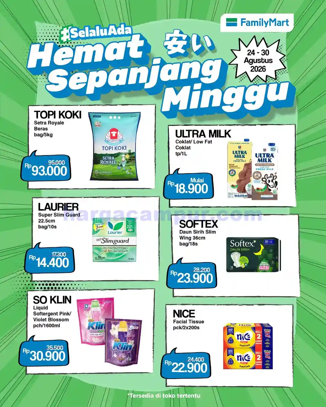 Katalog Promo JSM FamilyMart Terbaru 31 Agst - 6 Sept 2026 3 Katalog Promo JSM FamilyMart Terbaru 24 - 30 Agustus 2026.