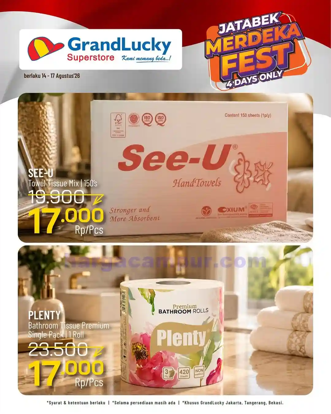 Promo GrandLucky Weekend Super Deals 21 - 23 Agustus 2026 14 Promo GrandLucky Weekend Super Deals 15 - 16 Agustus 2026.