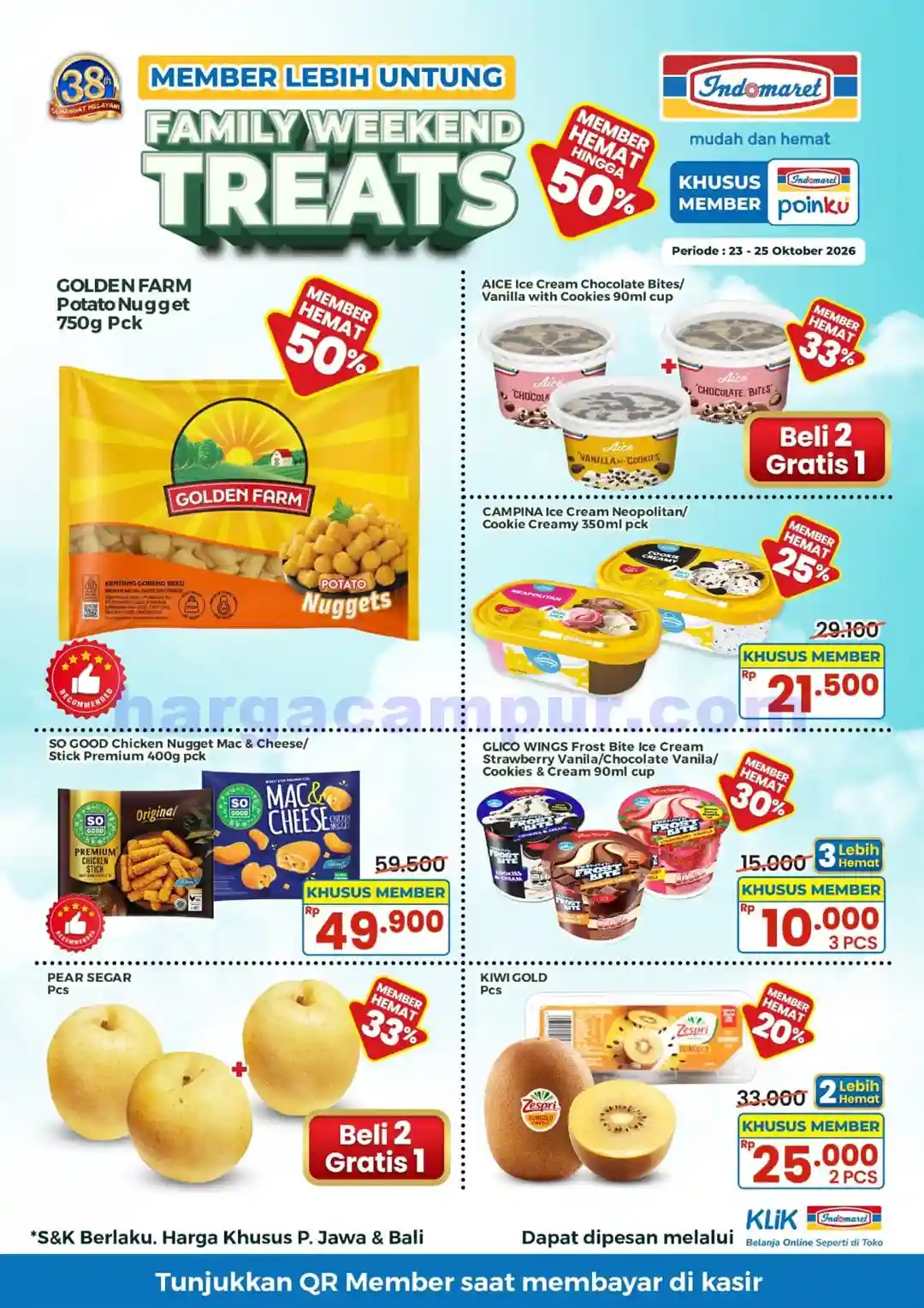 Katalog Promo JSM Indomaret Terbaru 23 - 25 Oktober 2026 4 Promo Indomaret Family Weekend Treats 23 - 25 Oktober 2026.