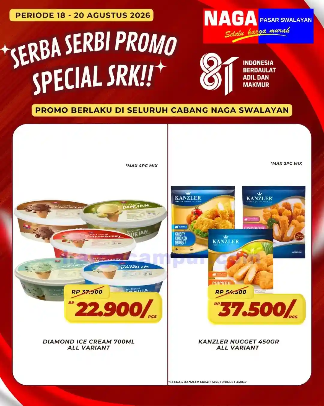 Promo Naga Swalayan Weekday Terbaru 24 - 27 Agustus 2026 3 Promo Naga Swalayan Weekday Terbaru 18 - 20 Agustus 2026.