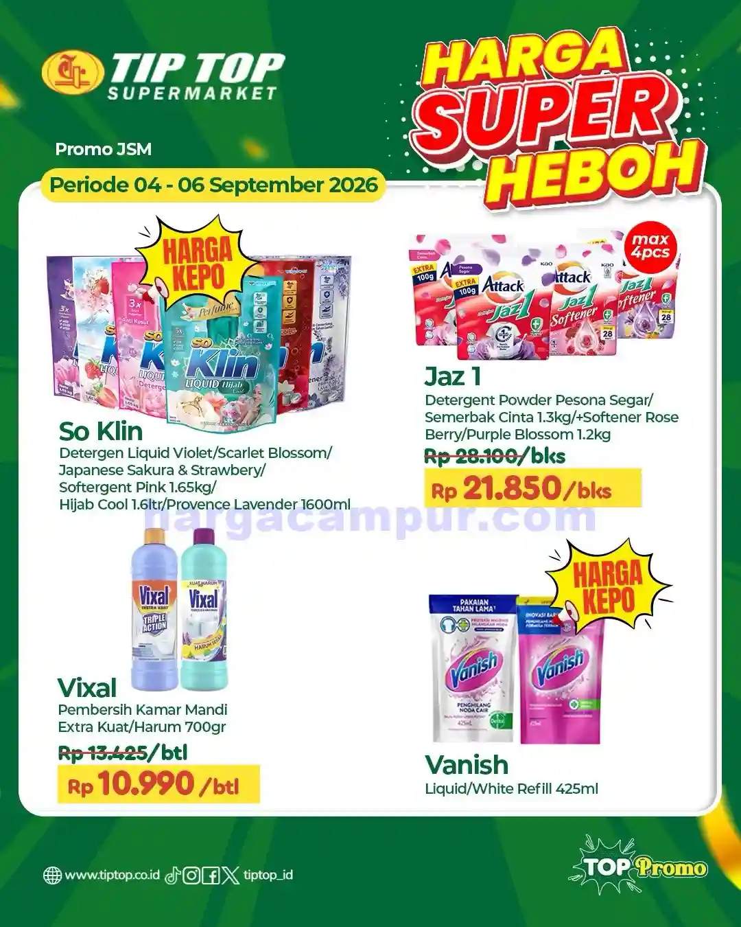 Katalog Promo JSM TIPTOP Swalayan Terbaru 4 - 6 September 2026 7 Katalog Promo JSM TIPTOP Swalayan Terbaru 4 6 September 2026 2