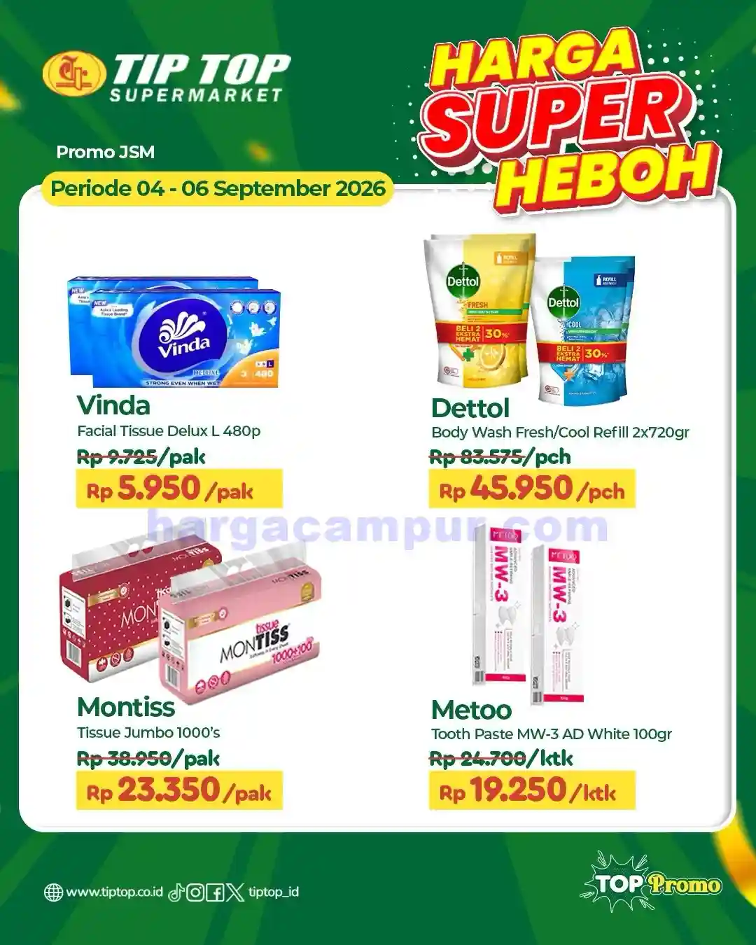 Katalog Promo JSM TIPTOP Swalayan Terbaru 4 - 6 September 2026 6 Katalog Promo JSM TIPTOP Swalayan Terbaru 4 6 September 2026 3