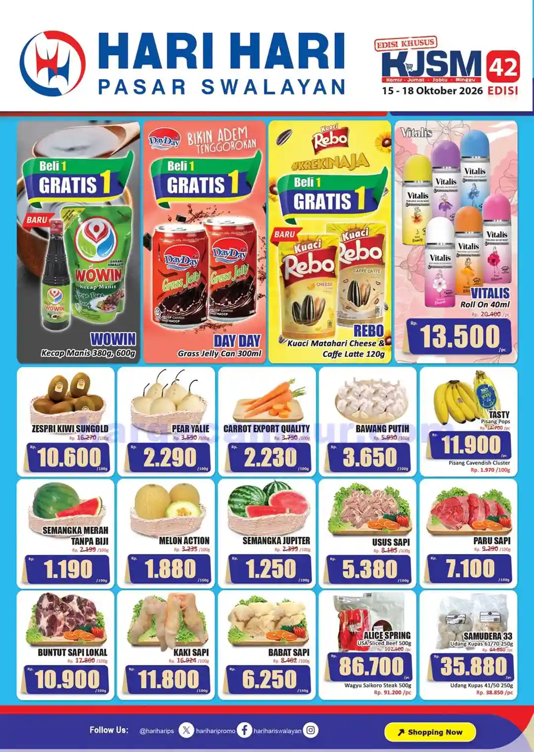 Promo KJSM Hari Hari Pasar Swalayan 22 - 25 Oktober 2026 1 Katalog Promo KJSM HARI HARI Pasar Swalayan 15 18 Oktober 2026 1