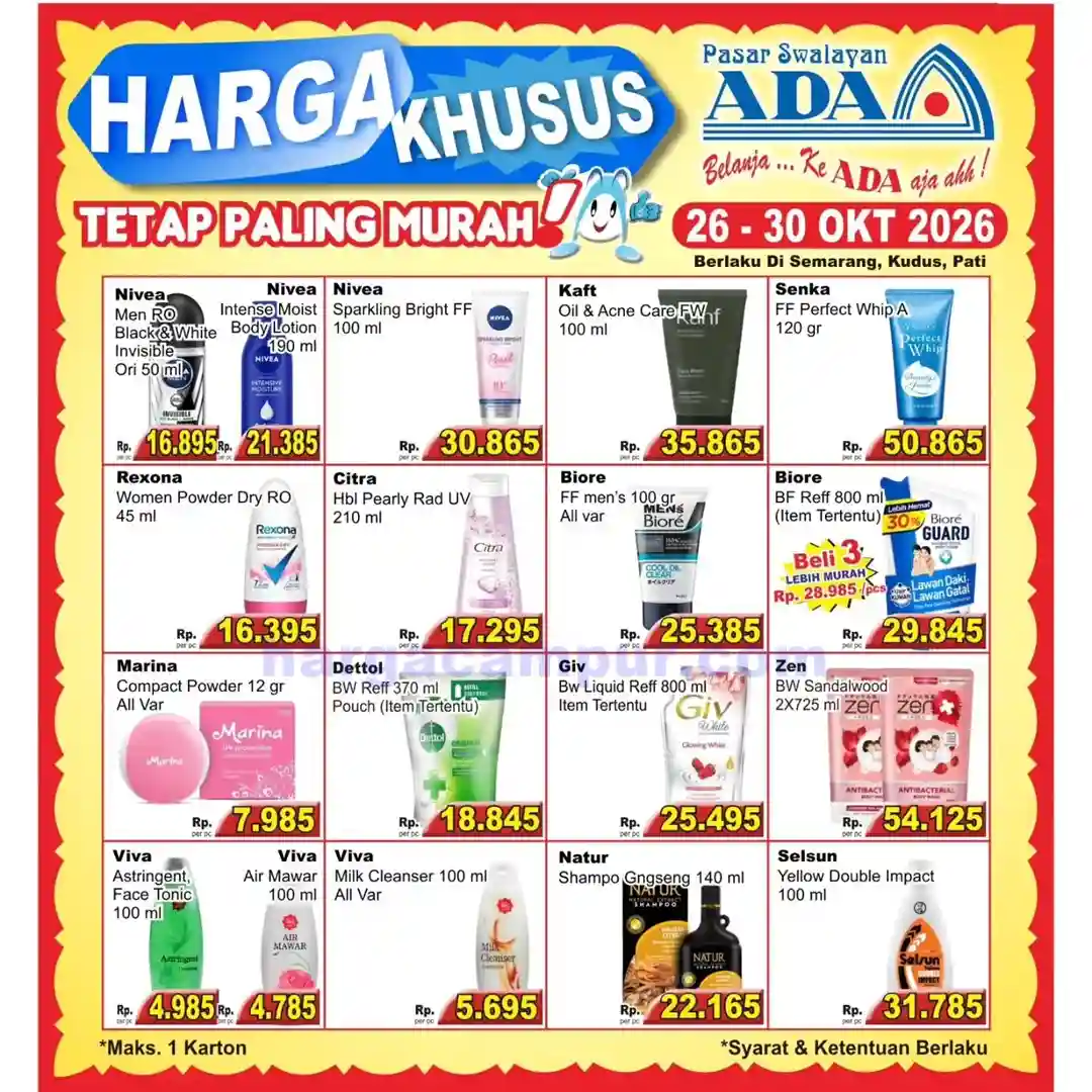 Promo Ada Swalayan Weekend Terbaru 31 Okt - 1 Nov 2026 7 Promo Ada Swalayan Weekday Terbaru 26 30 Oktober 2026 6