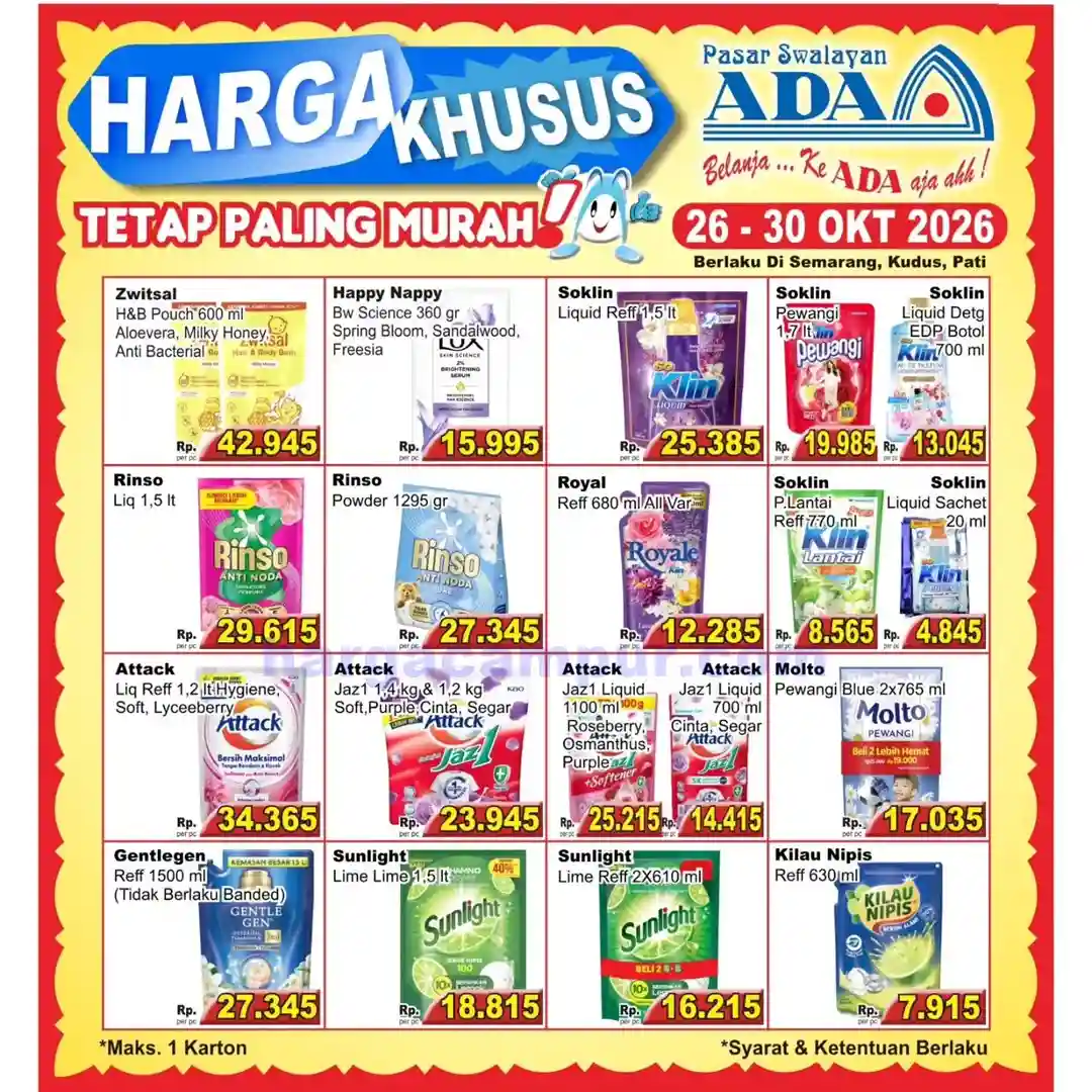 Promo Ada Swalayan Weekend Terbaru 31 Okt - 1 Nov 2026 6 Promo Ada Swalayan Weekday Terbaru 26 30 Oktober 2026 7